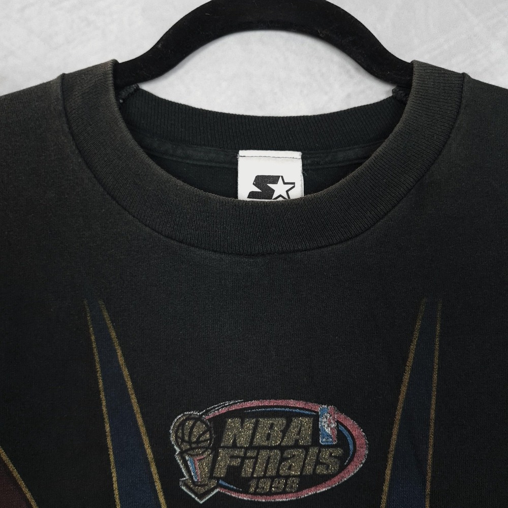 Vintage Chicago Bulls Shirt Mens XL Black NBA Basketball Finals 1998 Starter 90s - Picture 2 of 16